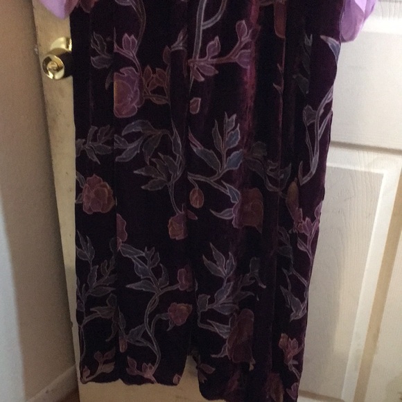 Unique Vintage Floral Velvet Maxi Dress - Picture 12 of 17